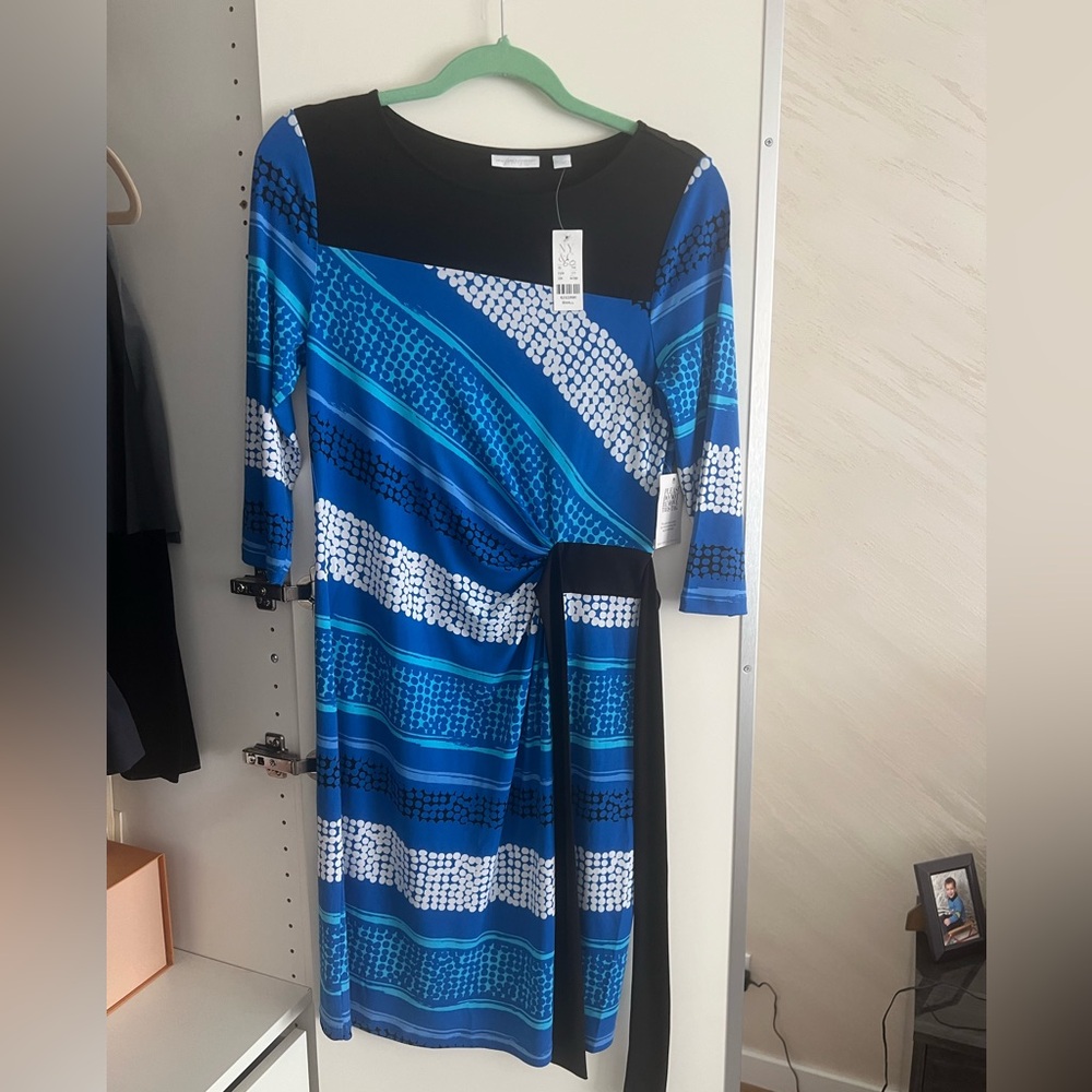 New York Company Blue and Black Patterned Dress